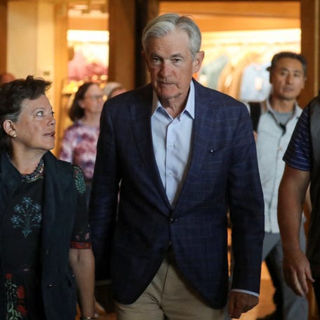 Federal Reserve Chairman Jerome Powell attends the Federal Reserve Bank of Kansas City's 2025 Jackson Hole economic symposium, "Labor Markets in Transition: Demographics, Productivity, and Macroeconomic Policy" in Jackson Hole, Wyoming, U.S., August 21, 2025.
