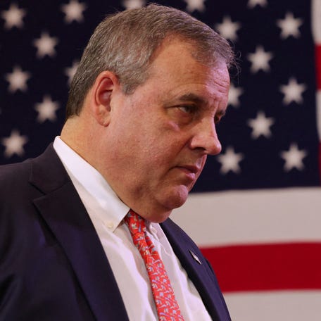 Republican presidential candidate and former New Jersey Gov. Chris Christie listens to a question from the audience during a campaign town hall in Epping, New Hampshire, on Dec. 28, 2023.