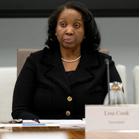 Lisa Cook, member of the Board of Governors of the US Federal Reserve, attends a Federal Reserve Board meeting.