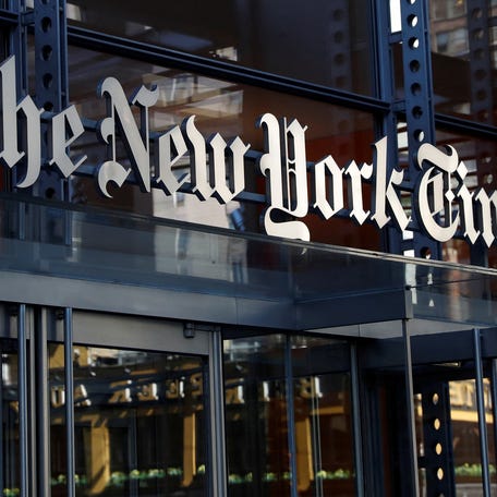 The New York Times building is seen in Manhattan, New York, U.S., August 3, 2020.