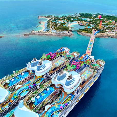 Royal Caribbean's Icon of the Seas and Star of the Seas in the Bahamas.