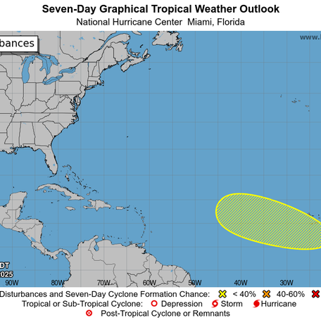A tropical wave expected to emerge off the African coast on Aug. 31 will be monitored by the National Hurricane Center, which reports the area of disturbed weather could have a 30% chance of becoming a tropical storm within a week of its arrival in the Atlantic.