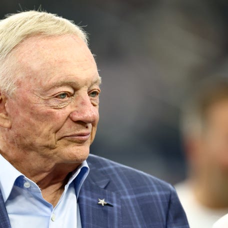 Aug 16, 2025; Arlington, Texas, USA; Dallas Cowboys owner Jerry Jones before the game against the Baltimore Ravens at AT&T Stadium. Mandatory Credit: Kevin Jairaj-Imagn Images