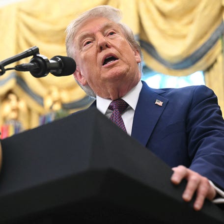 President Donald Trump speaks in the Oval Office of the White House in Washington, DC, on Sept. 2, 2025.