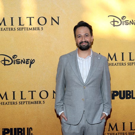 "Hamilton" creator Lin-Manuel Miranda attends the special New York premiere of "Hamilton" at The Public Theater's Delacorte Theater on Sept. 3, 2025, in New York City.