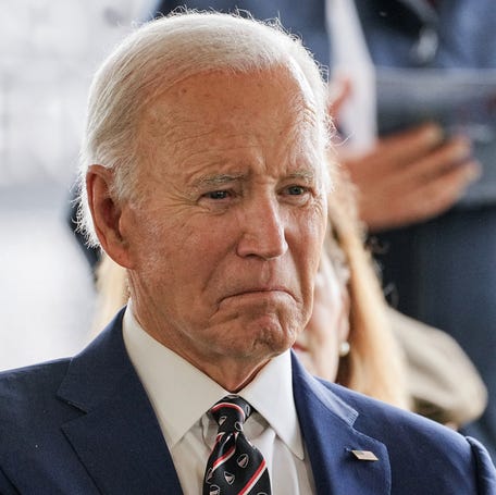 Former President Joe Biden attends a ceremony at Veterans Memorial Park in New Castle, Delaware, on May 30, 2025.