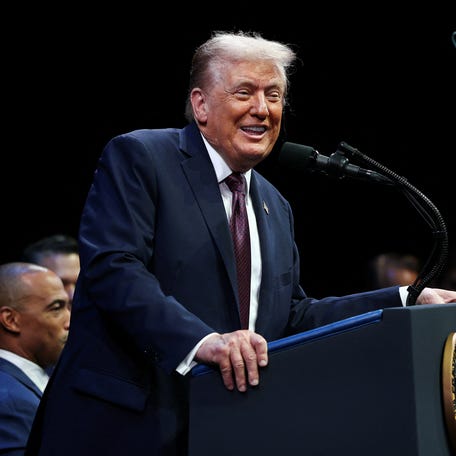 U.S. President Donald Trump delivers remarks to the White House Religious Liberty Commission at the Museum of the Bible, in Washington, D.C., U.S., September 8, 2025.