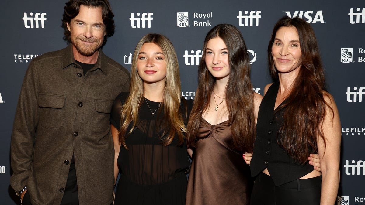 Jason Bateman, Maple Sylvie Bateman, Francesca Nora Bateman, and Amanda Anka attend Netflix's "Black Rabbit" world premiere on Sept. 7, 2025, in Toronto, Ontario.