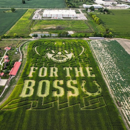 Lark Ranch in Greenfield creates a corn maze tribute to late Colts owner Jim Irsay.