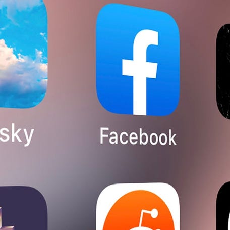 Facebook app on a phone.