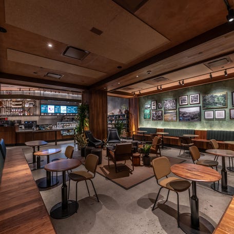 A look at some of the recently redesigned Starbucks coffeehouses. The coffee chain said it is planning to redesigned more than 1,000 locations by the end of 2026.