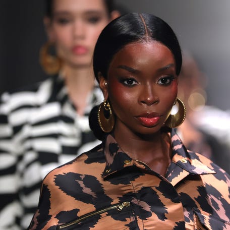 "Love Island USA" star Olandria Carthen walks the runway at the Sergio Hudson fashion show during New York Fashion Week on Sept. 12, 2025, in New York City.