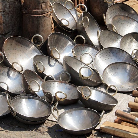 Several types of Indian cookware, including Kadais like those pictured above, are on the FDA warning list for potential lead contamination.