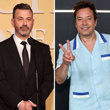 Late night hosts Jimmy Kimmel, Jimmy Fallon and Seth Meyers.