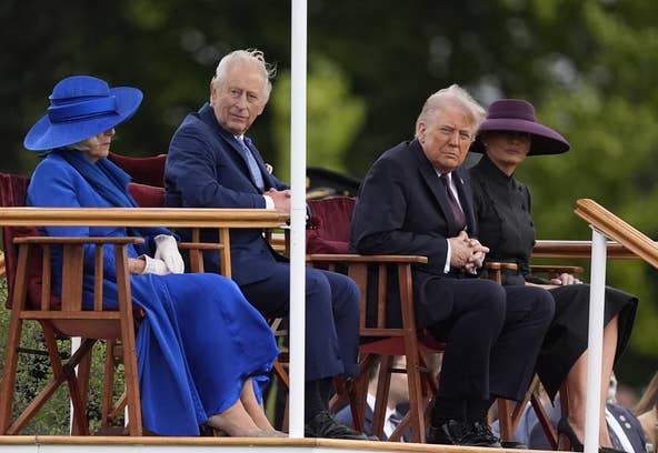 From left: Queen Camilla, King Charles III, Donald Trump and Melania Trump.