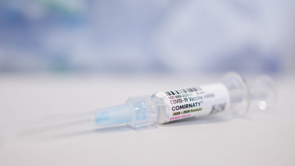 An illustration photo shows a dose of the Pfizer-BioNTech coronavirus disease (COVID-19) vaccine from Skippack Pharmacy during the Senior Fair at Trinity Lutheran Church in Lansdale, Pennsylvania, September 4, 2025.