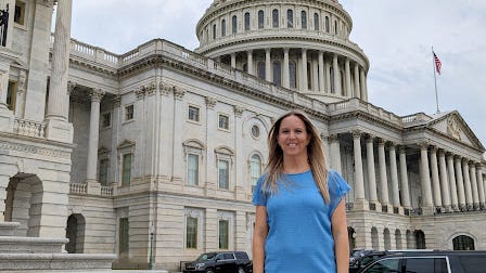 Kim Bergman, a Kansas sexual assault survivor and advocate, attends the RAINN Congressional Day of Action in April 2024. Bergman believes all sexual assault survivors should be told when their rape kits are tested.