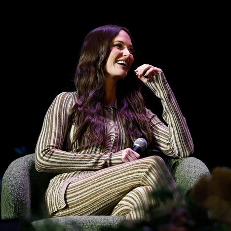 Kacey Musgraves speaks on stage during Sing for Science presents "The Magic of Mushrooms" on Sept. 18, 2025 in Nashville.