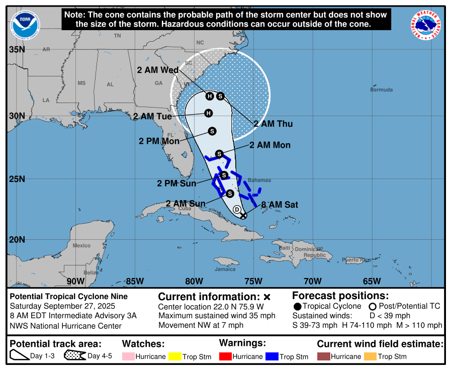 National Hurricane Center issues tropical storm watch ahead of Imelda