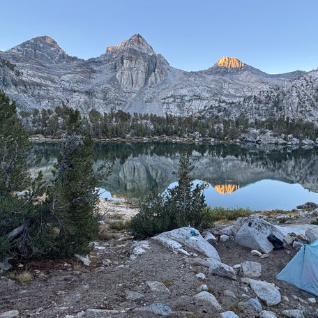 Mark Woods' campsite at Rae Lakes in Kings Canyon National Park.