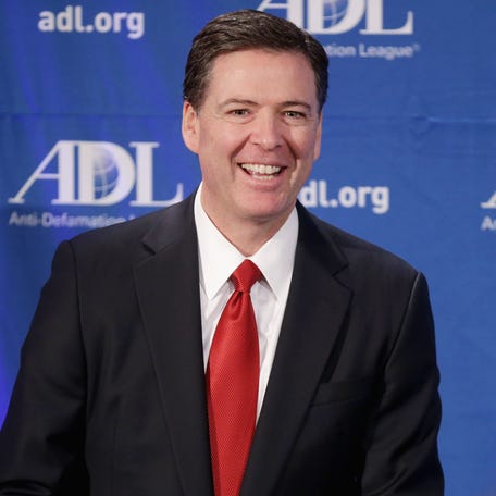 Federal Bureau of Investigation Director James Comey addresses the Anti-Defamation League's annual meeting at the Mayflower Rennesance Hotel April 28, 2014 in Washington, DC. Comey talked about the FBI's work to counter terrorism, domestic extremism and hate crimes.