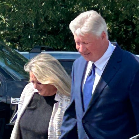 Texas megachurch founder Robert Morris arrives at the Osage County courthouse in Pawhuska on Thursday, Oct. 2, 2025.
