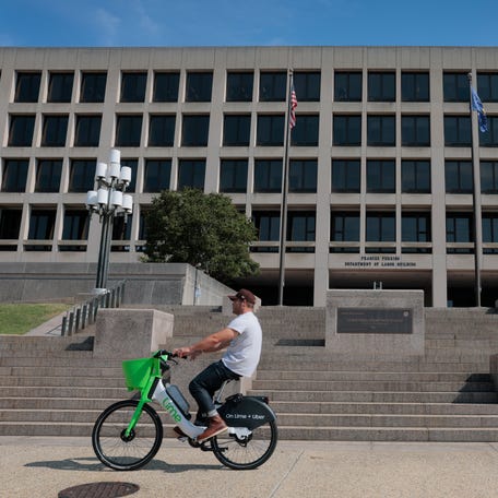 WASHINGTON, DC - AUGUST 04: The Frances Perkins Department of Labor Building is seen on August 04, 2025 in Washington, DC. U.S. (Photo by Anna Moneymaker/Getty Images)