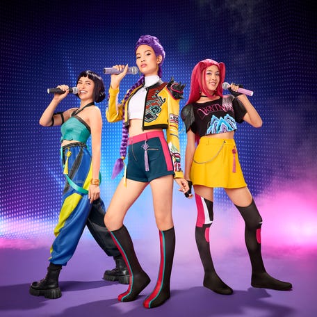 Rumi, Mira, and Zoey from "Kpop Demon Hunters."