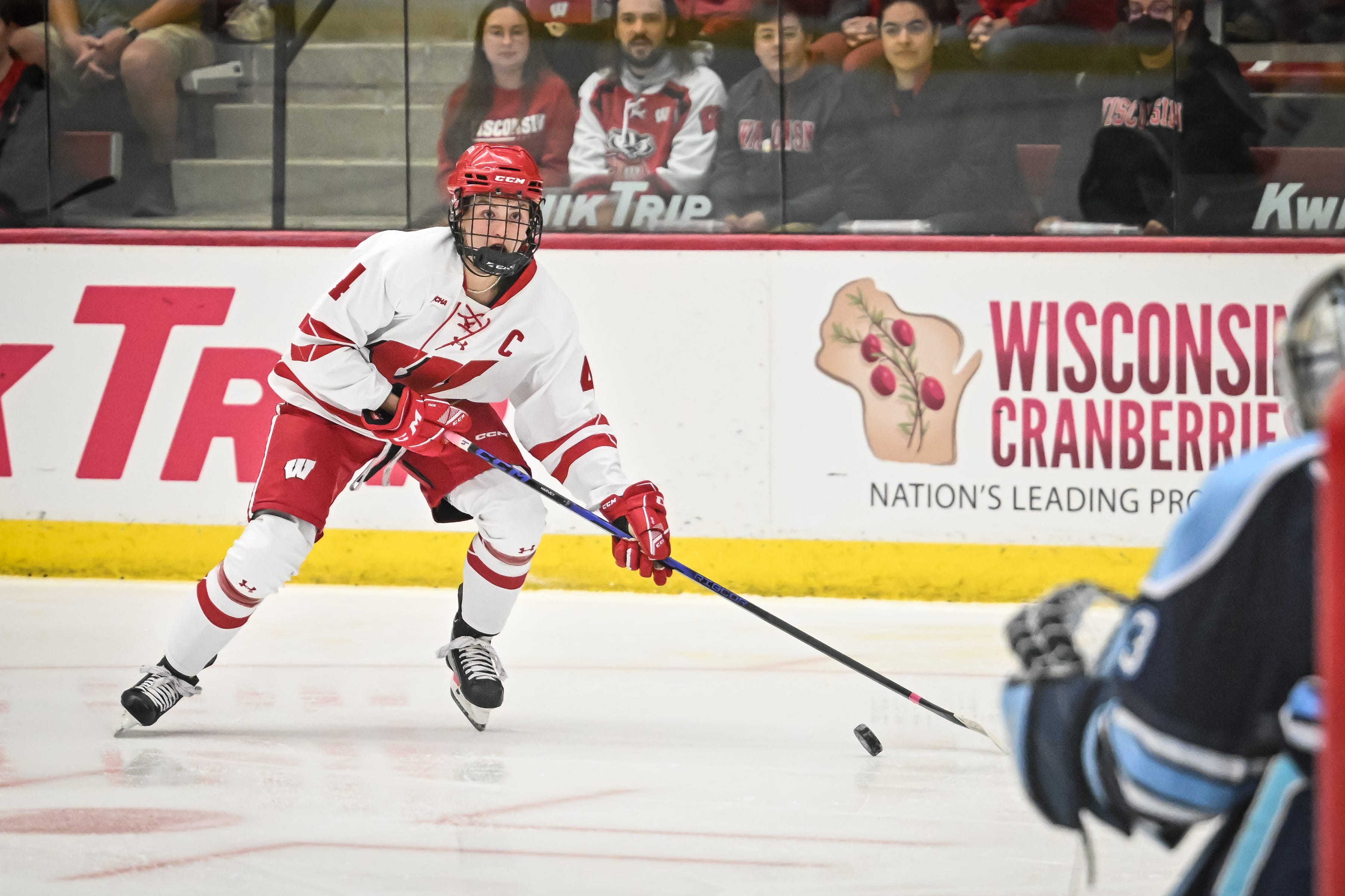 Wisconsin’s Caroline Harvey, Mark Johnson win top WCHA honors