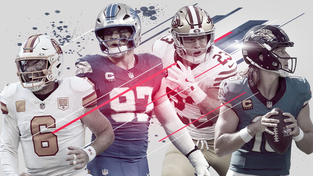 Detroit Lions' Aidan Hutchison, San Francisco 49ers' Christian McCaffrey, Tampa Bay Buccaneers' Baker Mayfield, Jacksonville Jaguars' Trevor Lawrence