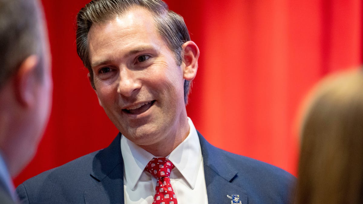 Republican candidate for Tennessee's 7th Congressional District Matt Van Epps talks with attendees before a debate with other candidates at CabaRay Showroom in Nashville, Tenn., Friday, Sept. 5, 2025.