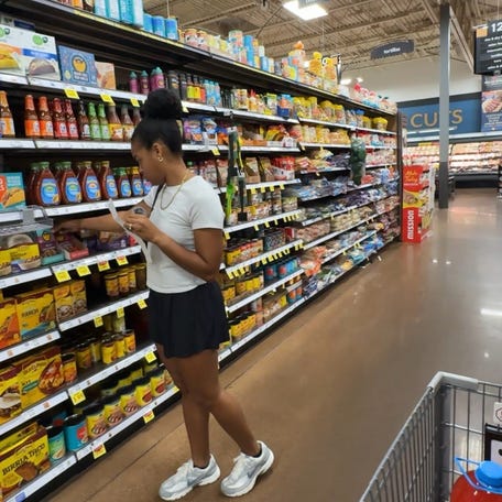 Samantha Black of Dallas, Texas, has a TikTok account where she shares about every day life, including grocery shopping for her family of five.