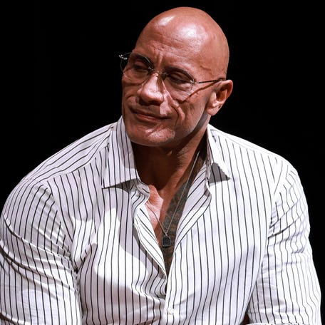 Dwayne Johnson speaks during "The Smashing Machine" BAFTA screening at The Robin Williams Center on Oct. 2, 2025 in New York City.