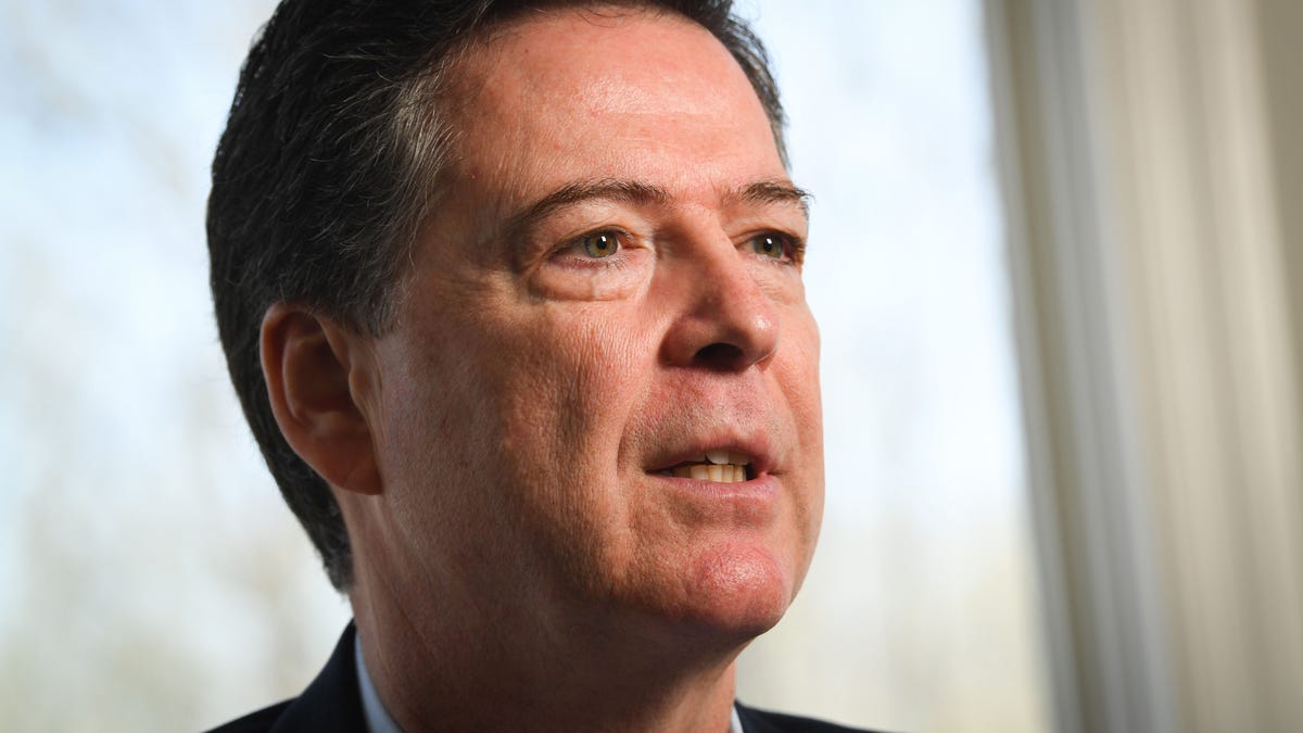 Portrait of Former FBI Director James Comey on April 13, 2018 in Washington, DC, USA.