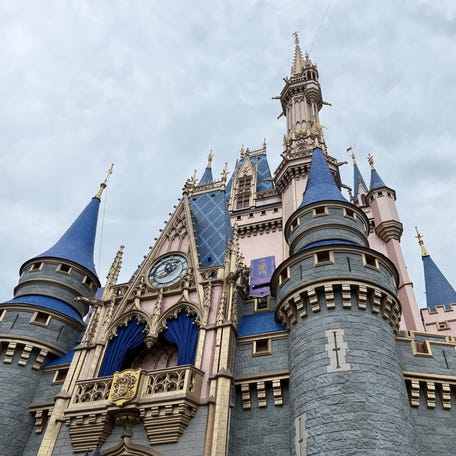 Cinderella Castle was painted pink for Walt Disney World's 50th anniversary celebration, but Disney has announced that the Magic Kingdom icon will return to greys, creams and blues.