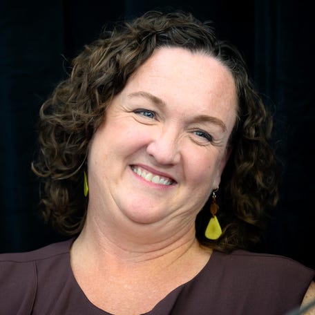 Katie Porter speaks to supporters during a campaign event for her failed U.S. Senate campaign on Feb. 24, 2024 in Emeryville, California.