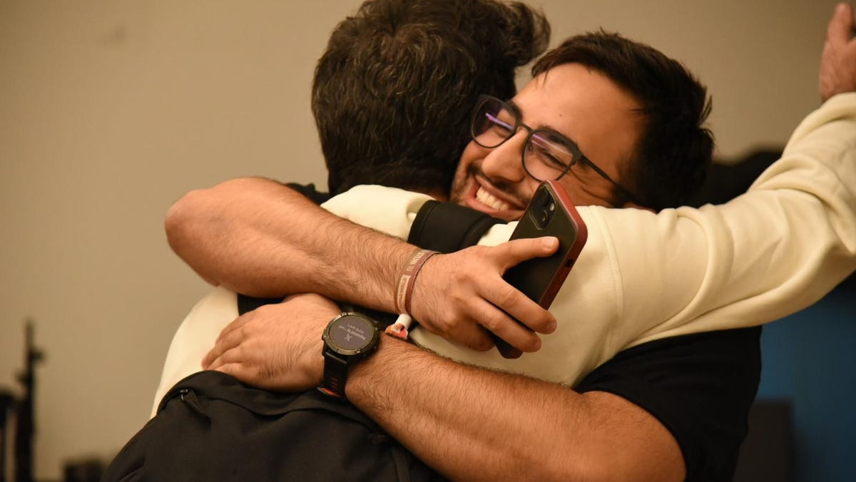 Families of Israeli hostages celebrated news of the ceasefire agreement from Washington, D.C. President Donald Trump said announced Oct. 8, 2025 that Israel and Hamas had agreed to implement the first phased of a White House peace plan that would release the remaining 28 hostages.