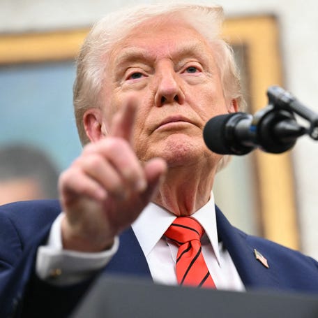 President Donald Trump at the Oval Office of the White House on Oct. 10, 2025, in Washington, DC.