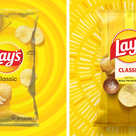 Lay's has unveiled what it is calling the "largest brand redesign" in company history, including a redesigned look. Here's a look at the old chip bags versus the new ones.