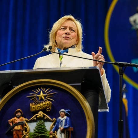 Gov. Janet Mills gave her inaugural address at the Augusta Civic Center after being sworn in for a second term.