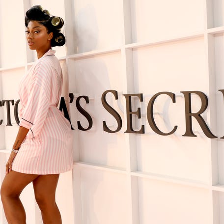 Angel Reese prepares backstage at the Victoria's Secret Fashion Show 2025 on Oct. 15, 2025, in New York City.