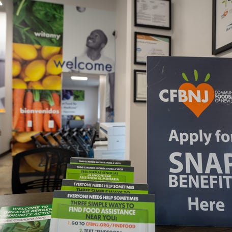 Information about SNAP benefits sits on the front desk of Garfield Unity Pantry in Garfield, New Jersey, on Thursday, Sept. 19, 2024.