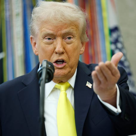 President Donald Trump speaks during a news conference in the Oval Office of the White House on Oct. 15, 2025, in Washington, DC.