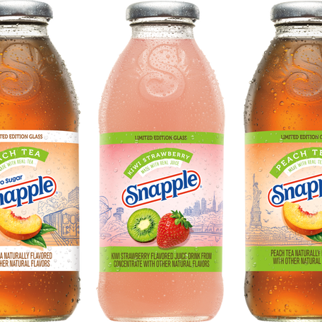 Snapple beverages in glass bottles