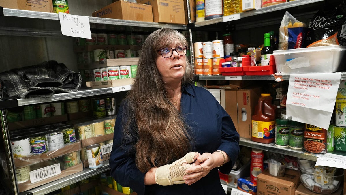 Melissa Schott is a case manager for Fair Tide Housing and she is hearing a huge need from clients for food, housing and heat right, she says on Oct. 15, 2025.