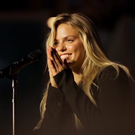 Reneé Rapp performs at the Grammy Museum on Aug. 19, 2025, in Los Angeles.