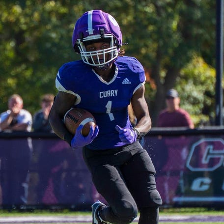 Curry College running back Montie Quinn runs the ball against Nichols on Saturday, Oct. 19 at Walter M. Katz Field. Quinn ran for an NCAA-record 522 yards in the game.