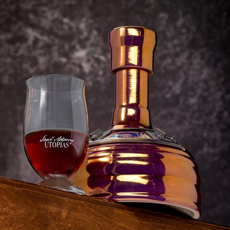 Samuel Adams Utopias 2025 is a barrel-aged extreme beer with a 30% alcohol content by volume, making it one of the strongest beers ever brewed, and as a result, is illegal in 15 states.