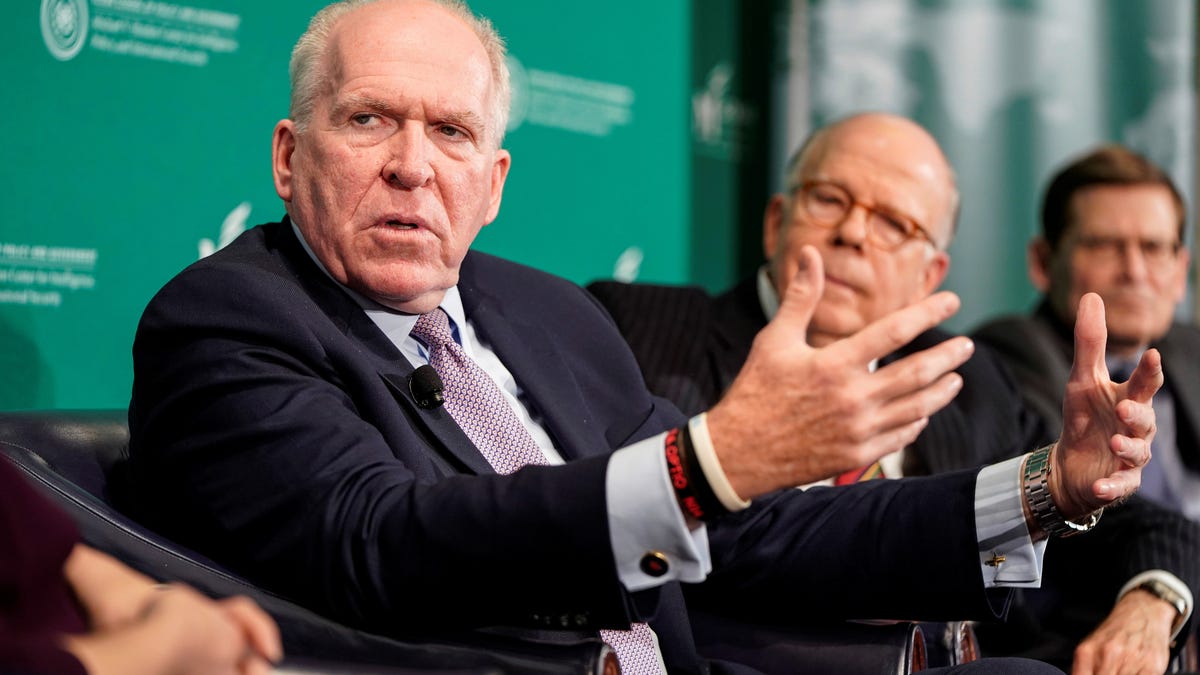 Former CIA director John Brennan speaks during a forum on election securityat the National Press Club in Washington,DC on October 30, 2019.