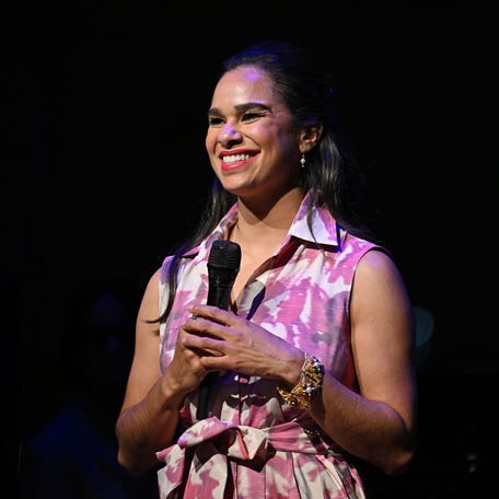 NEW YORK, NEW YORK - OCTOBER 29: Misty Copeland speaks onstage during the Find Your Light Benefit Concert For Arts Education at Jazz at Lincoln Center on October 29, 2024 in New York City.